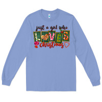 Colony Blue Just A Girl Who Loves Christmas Long Sleeve Tee - FaDigitalArtStudio