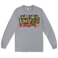 Heather Grey Just A Girl Who Loves Christmas Long Sleeve Tee - FaDigitalArtStudio