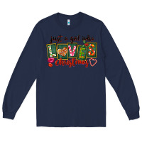 Navy Just A Girl Who Loves Christmas Long Sleeve Tee - FaDigitalArtStudio