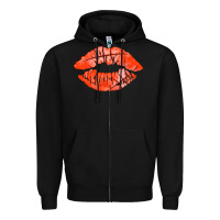 Black basketball lips Zipper Hoodie - AdoDesignShop