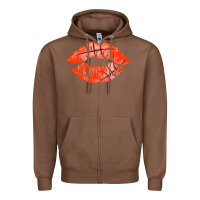 Chestnut basketball lips Zipper Hoodie - AdoDesignShop