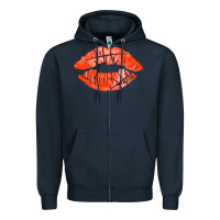 Navy basketball lips Zipper Hoodie - AdoDesignShop