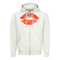 Oatmeal Heather basketball lips Zipper Hoodie - AdoDesignShop