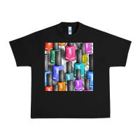 Black colorful nail polish seamless pattern bbs Urban Heavy Tee - BundleAndBundleShop