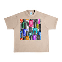 French Oak colorful nail polish seamless pattern bbs Urban Heavy Tee - BundleAndBundleShop