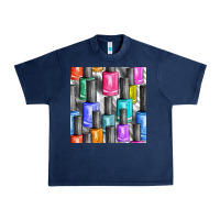 Navy colorful nail polish seamless pattern bbs Urban Heavy Tee - BundleAndBundleShop