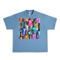 Pebble Blue colorful nail polish seamless pattern bbs Urban Heavy Tee - BundleAndBundleShop