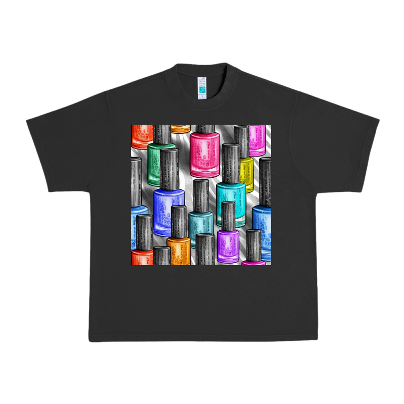 Colorful Nail Polish Seamless Pattern Bbs Urban Heavy Tee by BundleAndBundleShop | Teevron