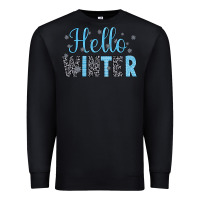 Black hello winter Premium Sweatshirt - JahusDesignShop