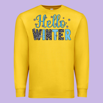 Hello Winter Premium Sweatshirt Designed By Jahusdesignshop