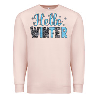 Pale Pink hello winter Premium Sweatshirt - JahusDesignShop