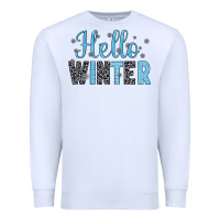 White hello winter Premium Sweatshirt - JahusDesignShop