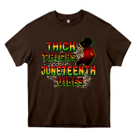 Chocolate Brown thick thighs juneteenth vibes cowgirl Heavy Core Tee - CowGirlArtShop