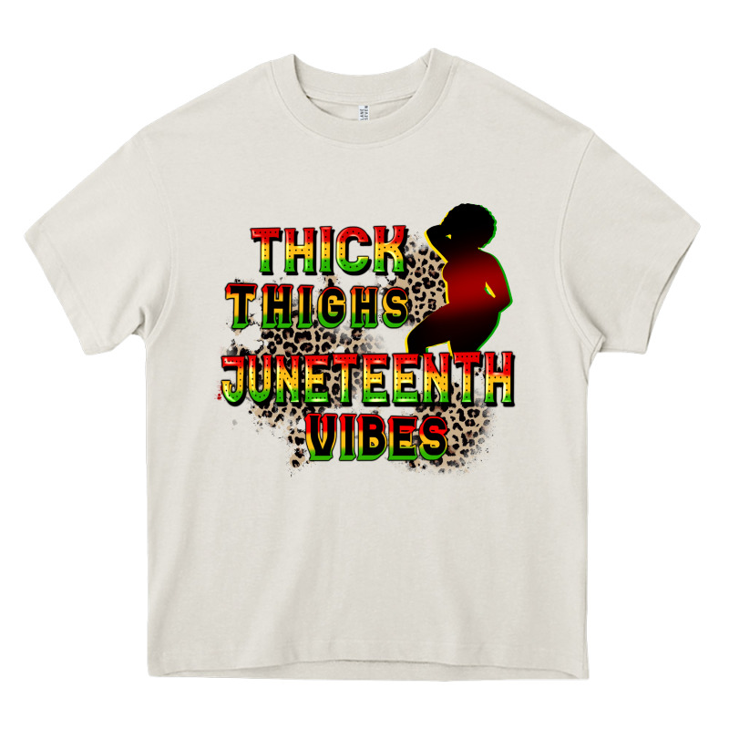 Thick Thighs Juneteenth Vibes Cowgirl Heavy Core Tee by CowGirlArtShop | Teevron
