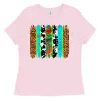 Bubblegum Pink western brushstrokes Ladies Tee - OliviaCreatesArt