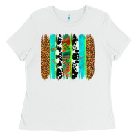 White western brushstrokes Ladies Tee - OliviaCreatesArt