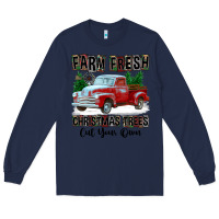 Navy Farm Fresh Christmas Trees Cut Your Own Long Sleeve Tee - FaDigitalArtStudio