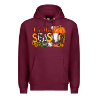 Burgundy tis the season baseball Premium Hoodie - RacoonDesign