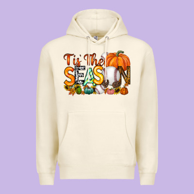 Tis The Season Baseball Premium Hoodie Designed By Racoondesign