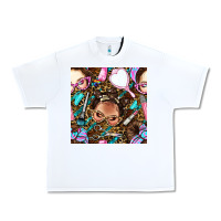 White hairdresser messy bun hand mirror and scissors with leopard and tiger  Urban Heavy Tee - BundleAndBundleShop