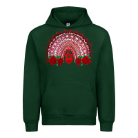 Forest Green valentines day rainbow with roses Urban Hoodie - RanaPortraitStore
