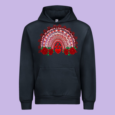 Valentines Day Rainbow With Roses Urban Hoodie Designed By Ranaportraitstore