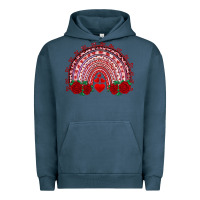 Pigment Midnight Navy valentines day rainbow with roses Urban Hoodie - RanaPortraitStore