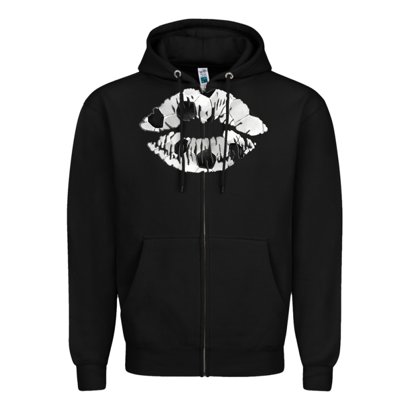 Soccer Lips Zipper Hoodie by AdoDesignShop | Teevron