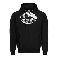 Black soccer lips Zipper Hoodie - AdoDesignShop