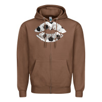 Chestnut soccer lips Zipper Hoodie - AdoDesignShop