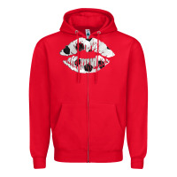 Red soccer lips Zipper Hoodie - AdoDesignShop