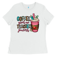 White coffee gives me teacher powers Ladies Tee - OliviaCreatesArt
