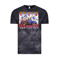 Cloud Black Fourth Of July Truck American Flag Vintage Tee - FaDigitalArtStudio