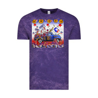 Cloud Purple Fourth Of July Truck American Flag Vintage Tee - FaDigitalArtStudio