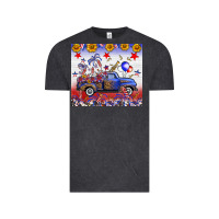 Vintage Black Fourth Of July Truck American Flag Vintage Tee - FaDigitalArtStudio