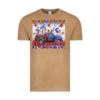 Vintage Camel Fourth Of July Truck American Flag Vintage Tee - FaDigitalArtStudio