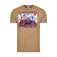 Vintage Coffee Fourth Of July Truck American Flag Vintage Tee - FaDigitalArtStudio