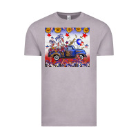 Vintage Zinc Fourth Of July Truck American Flag Vintage Tee - FaDigitalArtStudio