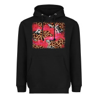 Black valentine's day cowhide leopard background Heavyweight Hoodie - JahusDesignShop