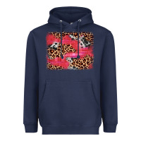Navy valentine's day cowhide leopard background Heavyweight Hoodie - JahusDesignShop