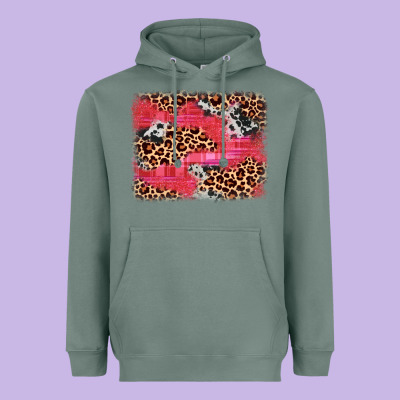 Valentine's Day Cowhide Leopard Background Heavyweight Hoodie Designed By Jahusdesignshop