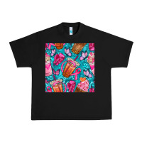 Black breast cancer coffee cups with butterfly seamless pattern bbs Urban Heavy Tee - BundleAndBundleShop