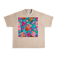 French Oak breast cancer coffee cups with butterfly seamless pattern bbs Urban Heavy Tee - BundleAndBundleShop