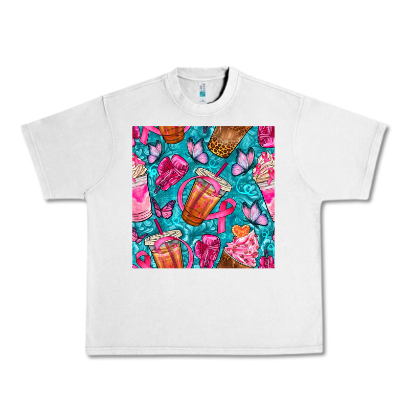 Breast Cancer Coffee Cups With Butterfly Seamless Pattern Bbs Urban Heavy Tee by BundleAndBundleShop | Teevron