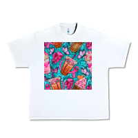 White breast cancer coffee cups with butterfly seamless pattern bbs Urban Heavy Tee - BundleAndBundleShop