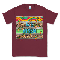 Burgundy He is risen tumbler Easter Day Classic Tee - HowdyJamesFarm