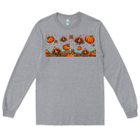 Heather Grey turkey thanksgiving pumpkin libbey glass Long Sleeve Tee - BundleAndBundleShop