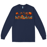 Navy turkey thanksgiving pumpkin libbey glass Long Sleeve Tee - BundleAndBundleShop