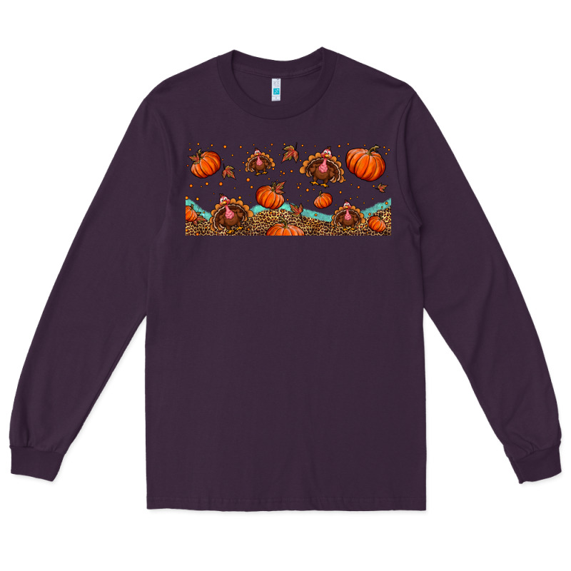 Turkey Thanksgiving Pumpkin Libbey Glass Long Sleeve Tee by BundleAndBundleShop | Teevron