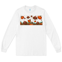 White turkey thanksgiving pumpkin libbey glass Long Sleeve Tee - BundleAndBundleShop